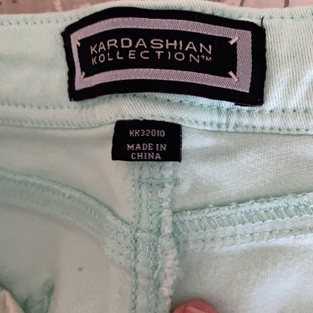 Kardashian Kollection Mint Green Skinny Stretch Jeans - Picture 5 of 8